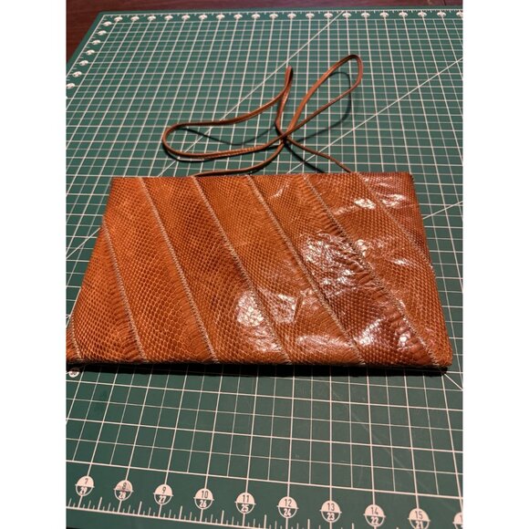 Vintage Genuine Snake Skin Clutch Purse With Strap - Picture 3 of 4